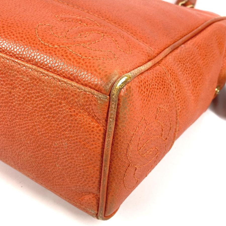 CHANEL シャネル ロゴ CC トリプルココ 肩掛け カバン Wチェーン チェーンバッグ トートバッグ ヴィンテージ ショルダーバッグ オレンジ ユニセックス【中古】 | CHANEL | 05