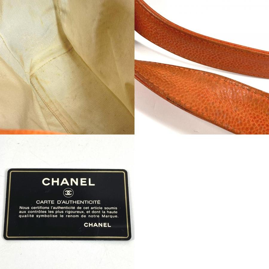 CHANEL シャネル ロゴ CC トリプルココ 肩掛け カバン Wチェーン チェーンバッグ トートバッグ ヴィンテージ ショルダーバッグ オレンジ ユニセックス【中古】 | CHANEL | 09