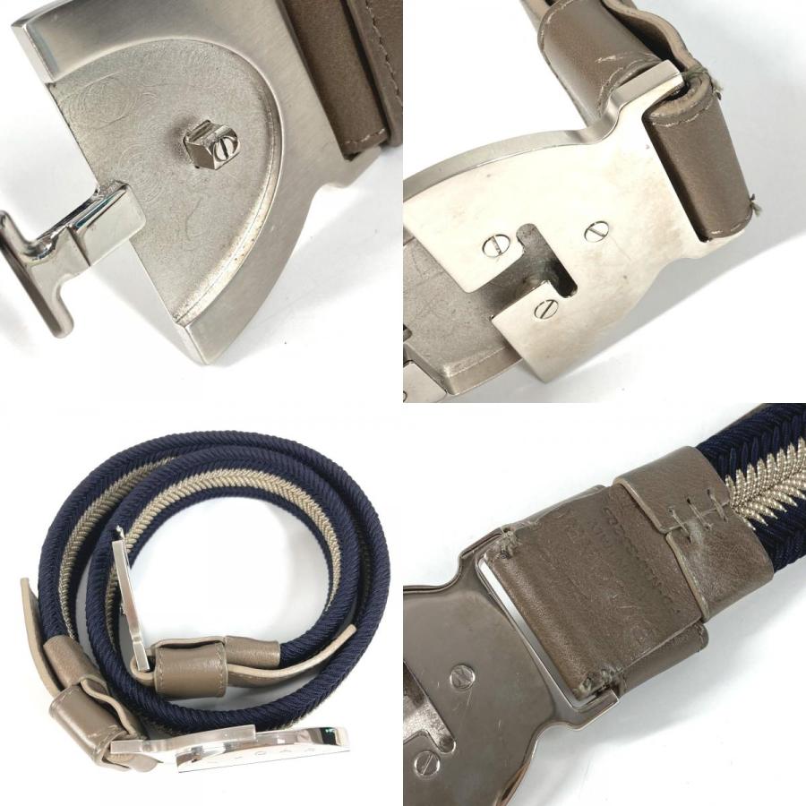 BVLGARI ブルガリ ロゴ アクセサリー バックル ボトムス用ベルト ベルト ネイビー メンズ【中古】 | BVLGARI | 09