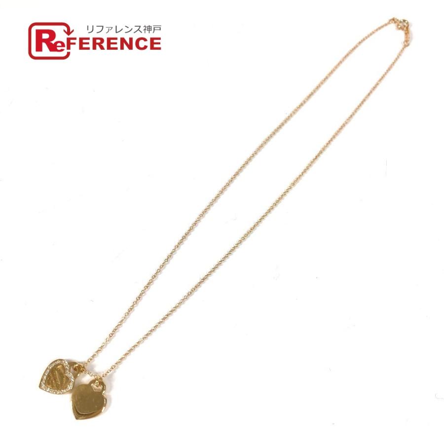 TIFFANY&Co. ティファニー リターン トゥダブル ハート タグ ネックレス ダイヤモンド  K18 金 チェーンネックレス  ゴールド【中古】 | TIFFANY&Co. | 01