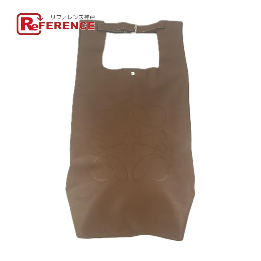 LOEWE ロエベ ロゴ アナグラム ショッパーバックパック  カバン バックパック リュックサック ブラウン レディース【中古】 | LOEWE