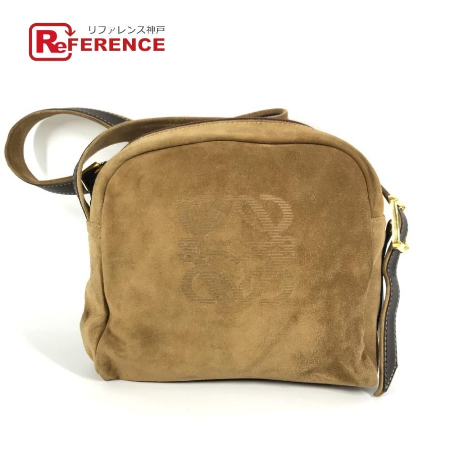 LOEWE ロエベ アナグラム ロゴ カバン 肩掛け  ヴィンテージ ショルダーバッグ ブラウン レディース【中古】 | LOEWE