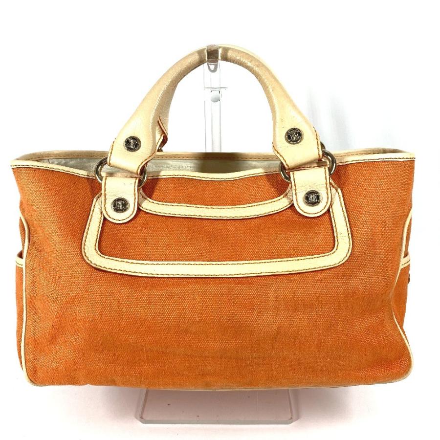 CELINE セリーヌ マカダム ブギーバッグ トートバッグ カバン フリンジ タッセル ロゴ ハンドバッグ オレンジ レディース【中古】 | CELINE | 01