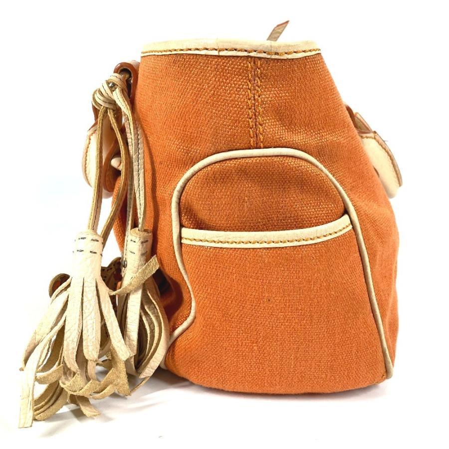 CELINE セリーヌ マカダム ブギーバッグ トートバッグ カバン フリンジ タッセル ロゴ ハンドバッグ オレンジ レディース【中古】 | CELINE | 02