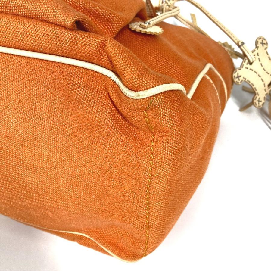 CELINE セリーヌ マカダム ブギーバッグ トートバッグ カバン フリンジ タッセル ロゴ ハンドバッグ オレンジ レディース【中古】 | CELINE | 05