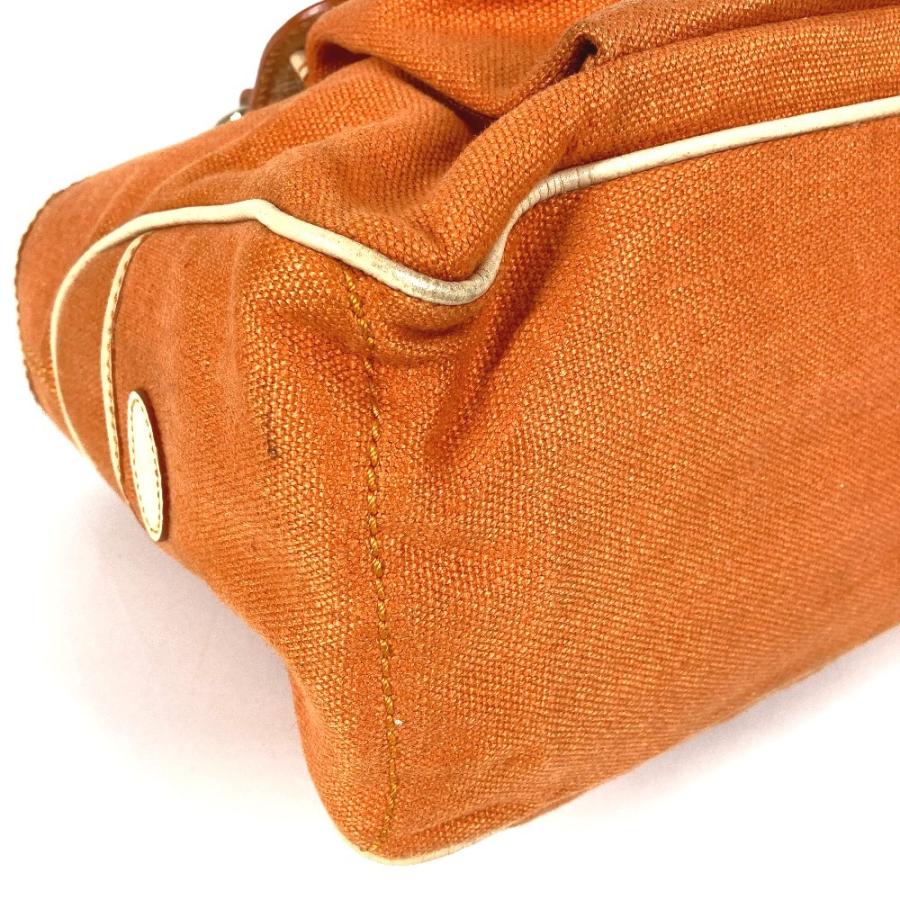 CELINE セリーヌ マカダム ブギーバッグ トートバッグ カバン フリンジ タッセル ロゴ ハンドバッグ オレンジ レディース【中古】 | CELINE | 06