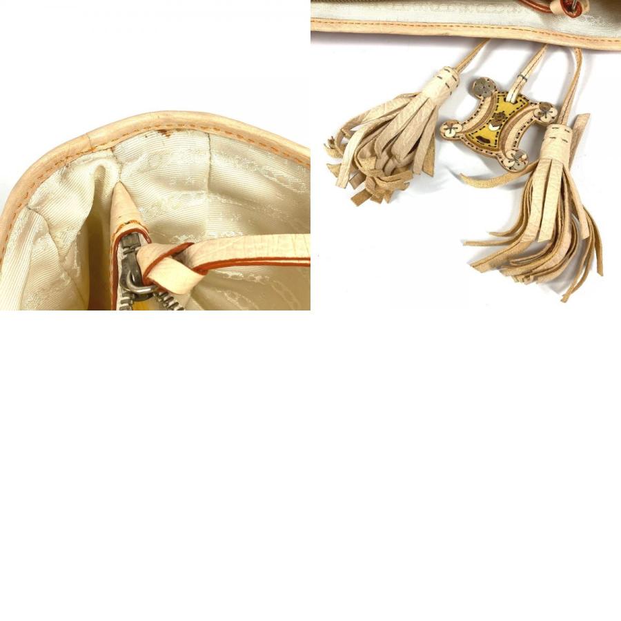 CELINE セリーヌ マカダム ブギーバッグ トートバッグ カバン フリンジ タッセル ロゴ ハンドバッグ オレンジ レディース【中古】 | CELINE | 09