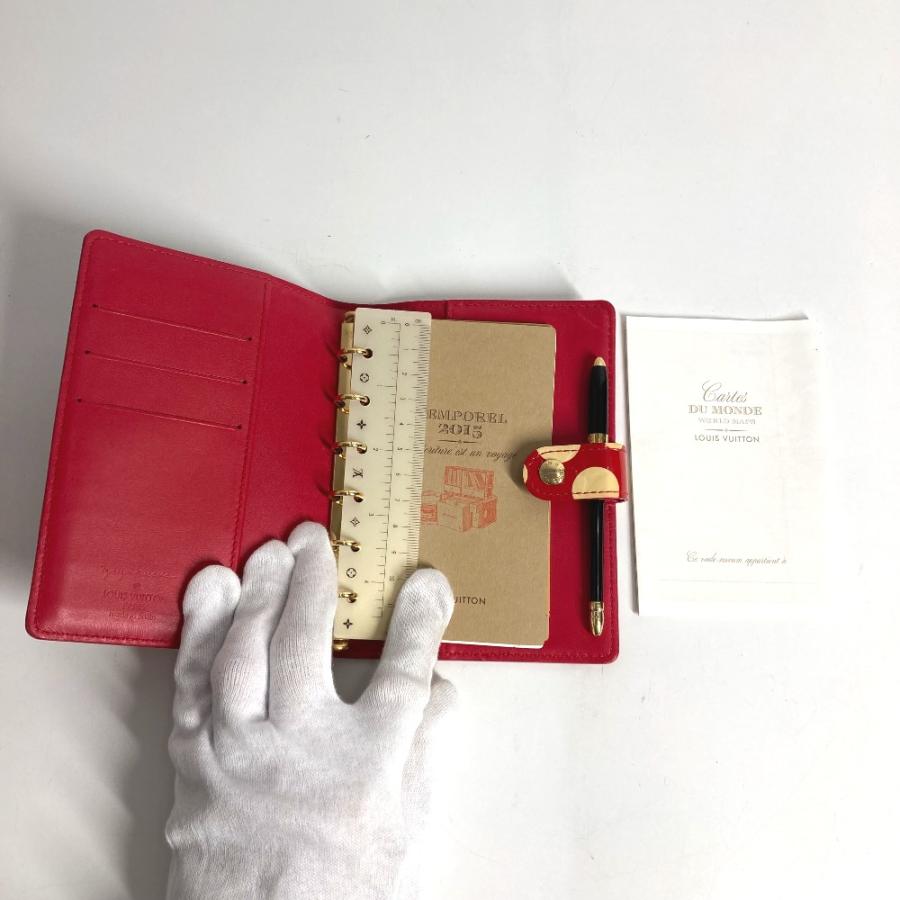 LOUIS VUITTON ルイヴィトン M91518 アジェンダPM  システム手帳 モノグラムヴェルニ 草間彌生コラボ 手帳カバー レッド【中古】 | LOUIS VUITTON | 07
