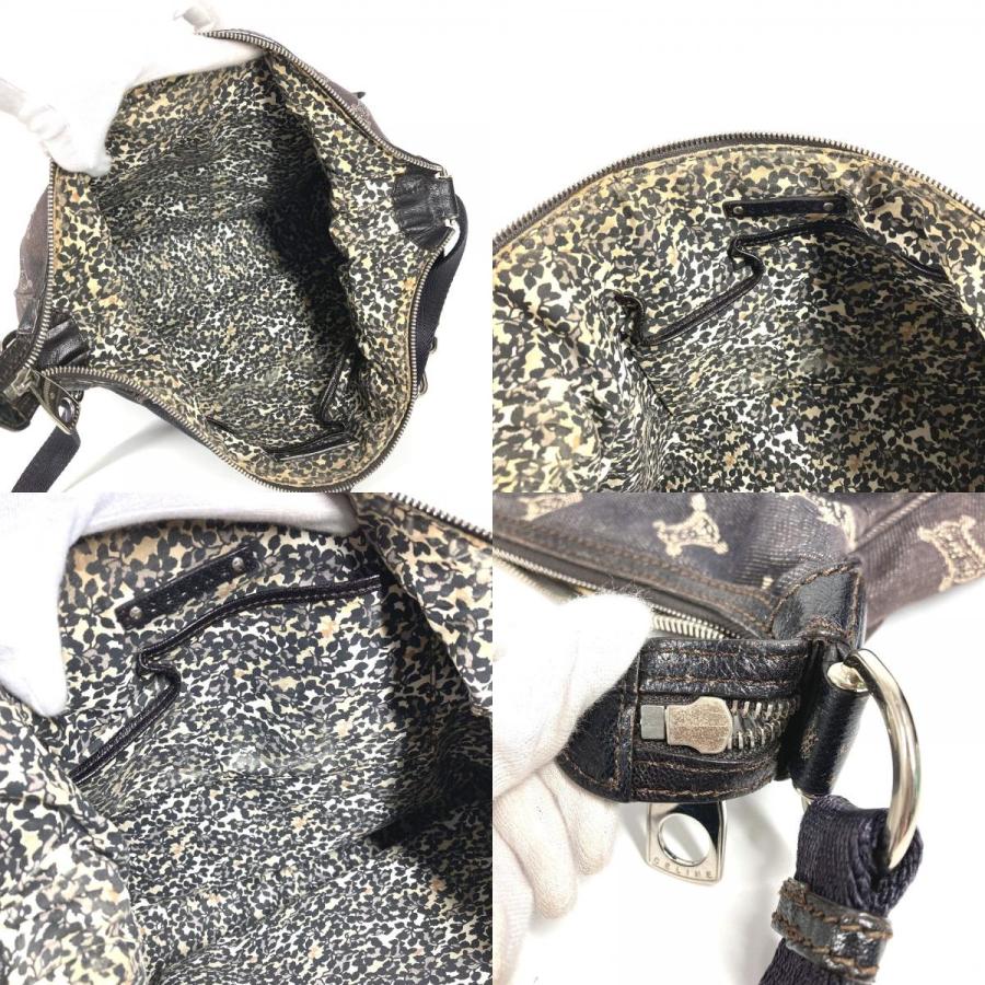 CELINE セリーヌ マカダム ロゴ カバン 斜め掛け  ショルダーバッグ ネイビー ユニセックス【中古】 | CELINE | 08