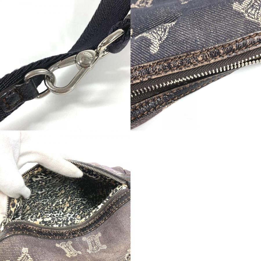 CELINE セリーヌ マカダム ロゴ カバン 斜め掛け  ショルダーバッグ ネイビー ユニセックス【中古】 | CELINE | 09