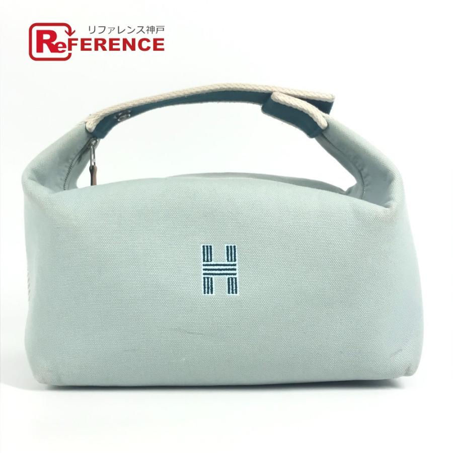 HERMES エルメス ブリッドアブラックGM ブリッドアブラック GM カバン ポーチ バニティバッグ Hロゴ ハンドバッグ ライトブルー 【中古】 | HERMES