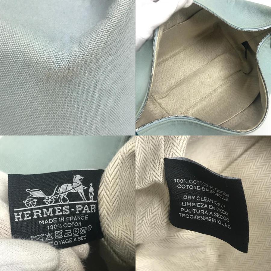 HERMES エルメス ブリッドアブラックGM ブリッドアブラック GM カバン ポーチ バニティバッグ Hロゴ ハンドバッグ ライトブルー 【中古】 | HERMES | 09