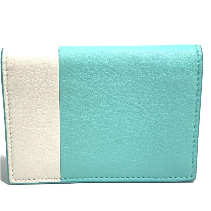 美品 TIFFANY&Co. ティファニー カラーブロック 名刺入れ パスケース 2つ折り カードケース ブルー ユニセックス【中古】 | TIFFANY&Co. | 01