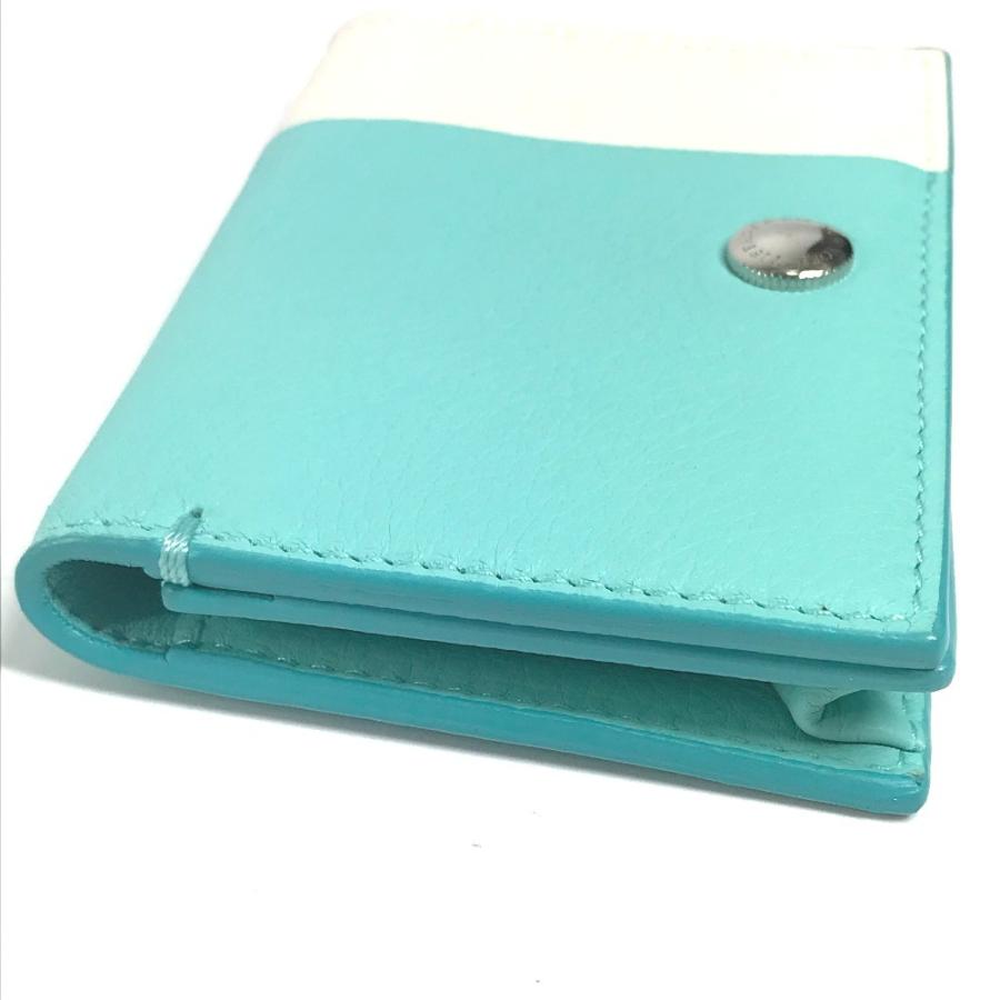 美品 TIFFANY&Co. ティファニー カラーブロック 名刺入れ パスケース 2つ折り カードケース ブルー ユニセックス【中古】 | TIFFANY&Co. | 04