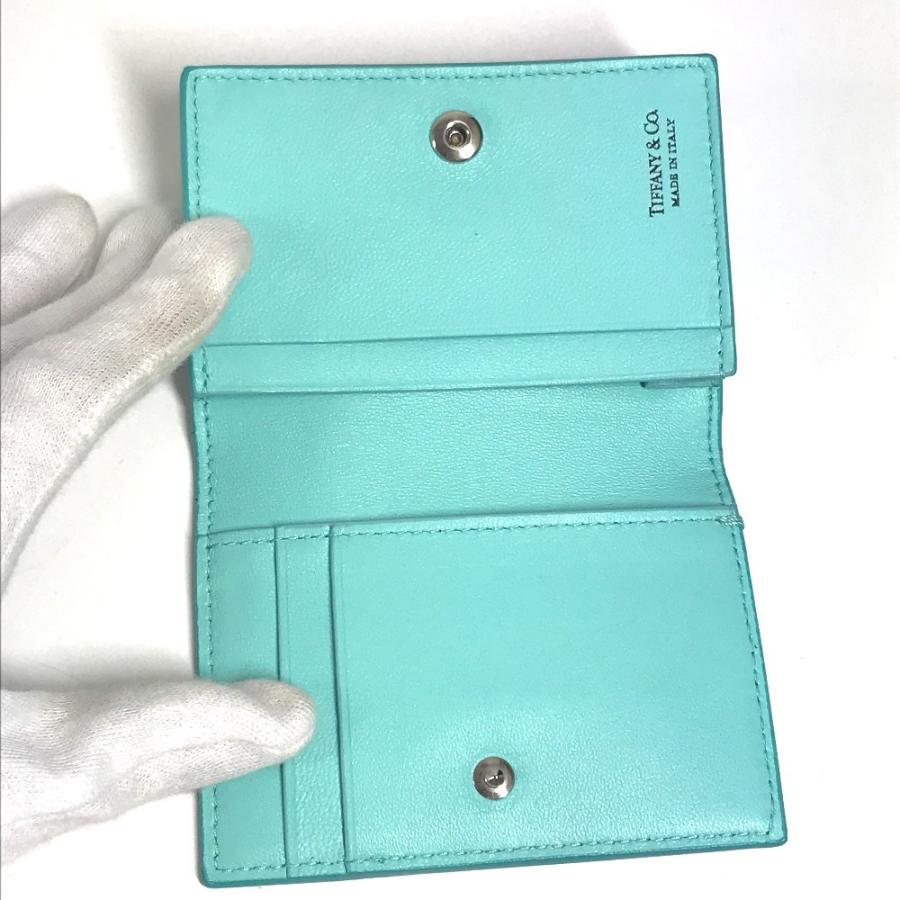 美品 TIFFANY&Co. ティファニー カラーブロック 名刺入れ パスケース 2つ折り カードケース ブルー ユニセックス【中古】 | TIFFANY&Co. | 06
