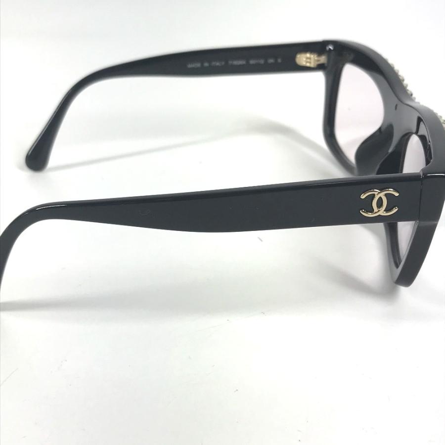 CHANEL シャネル 71626A  CC ココマーク ロゴ めがね メガネ アイウェア 眼鏡 チェーン サングラス ブラック レディース【中古】 | CHANEL | 01
