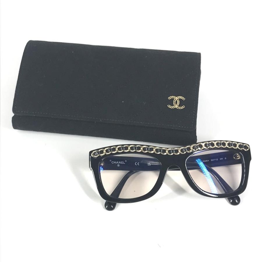 CHANEL シャネル 71626A  CC ココマーク ロゴ めがね メガネ アイウェア 眼鏡 チェーン サングラス ブラック レディース【中古】 | CHANEL | 07