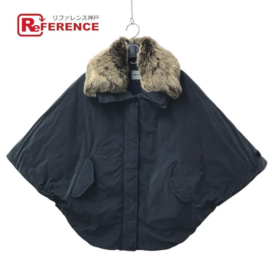 TATRAS タトラス  LTA13A4287 ダウンポンチョ ファー付き アパレル アウター 羽織 トップス ロゴ ポンチョ ネイビー系 レディース【中古】 | 