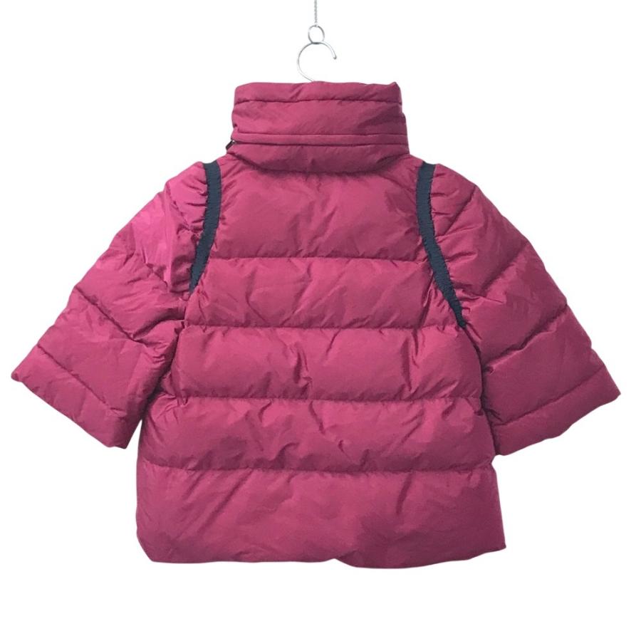MIUMIU ミュウミュウ ショート ダウン  アパレル アウター 羽織 トップス ポンチョ ロゴ フード付き ポンチョ ダウンジャケット ピンク系【中古】 | miu miu | 01