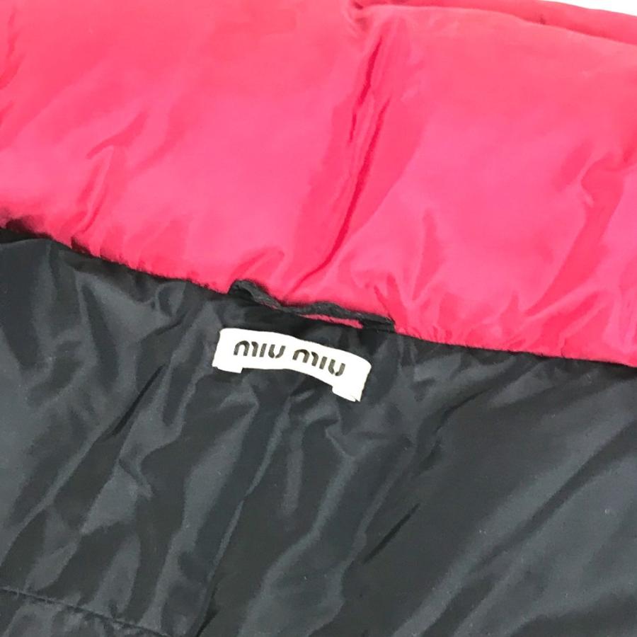 MIUMIU ミュウミュウ ショート ダウン  アパレル アウター 羽織 トップス ポンチョ ロゴ フード付き ポンチョ ダウンジャケット ピンク系【中古】 | miu miu | 05
