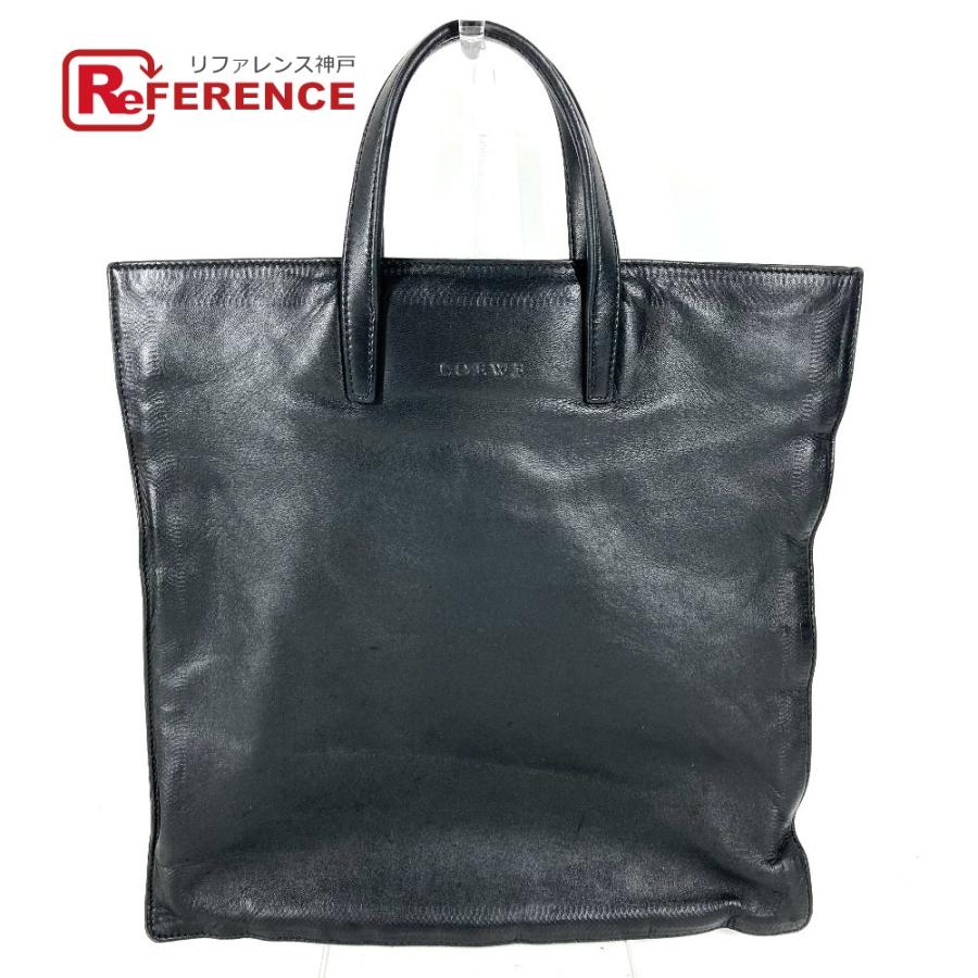 LOEWE ロエベ ロゴ 縦型トート トートバック  カバン ハンドバッグ ブラック ユニセックス【中古】 | LOEWE