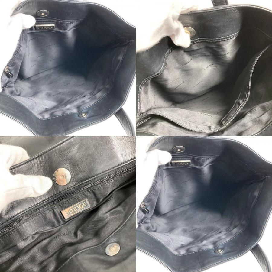 LOEWE ロエベ ロゴ 縦型トート トートバック  カバン ハンドバッグ ブラック ユニセックス【中古】 | LOEWE | 09