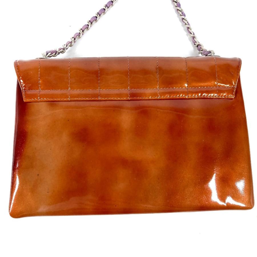 CHANEL シャネル ロゴ ピアノバッグ ハンドバッグ チェーン フラップ アクセサリーポーチ チョコバー ショルダーバッグ ブラウン【中古】 | CHANEL | 01