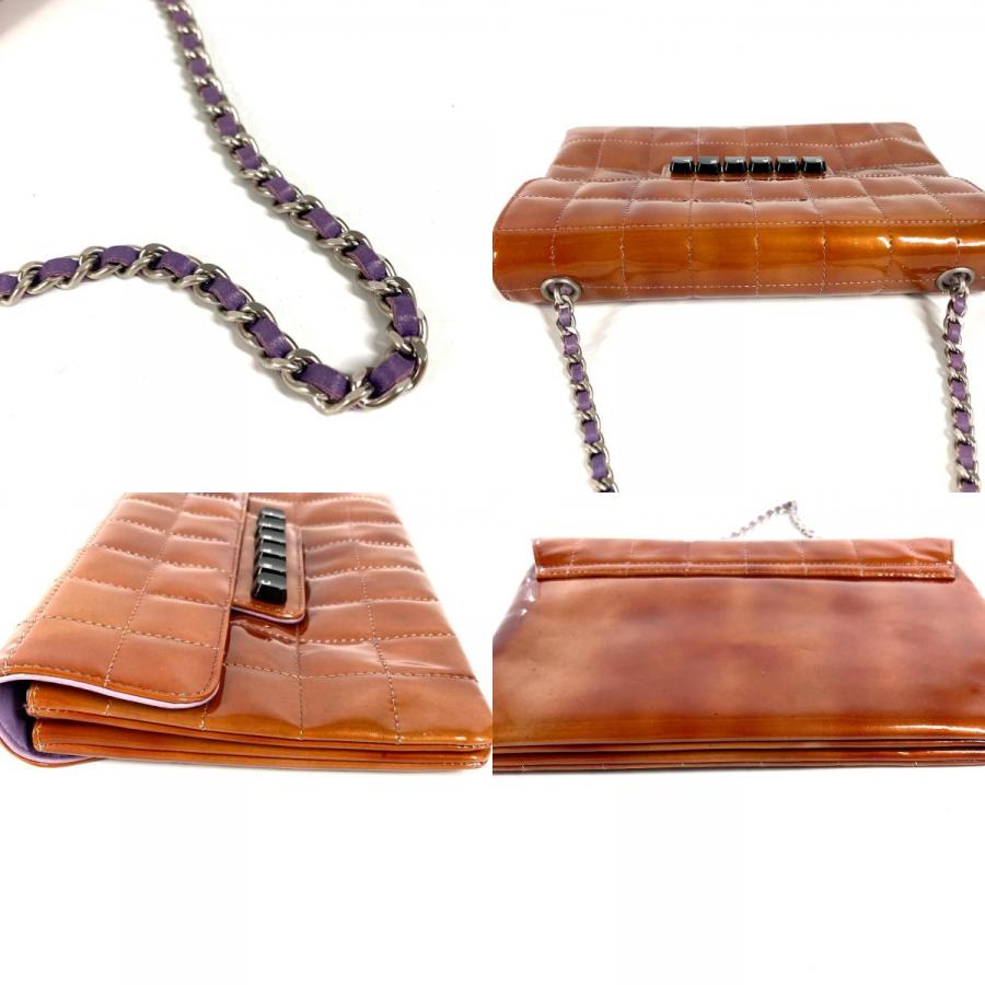 CHANEL シャネル ロゴ ピアノバッグ ハンドバッグ チェーン フラップ アクセサリーポーチ チョコバー ショルダーバッグ ブラウン【中古】 | CHANEL | 07