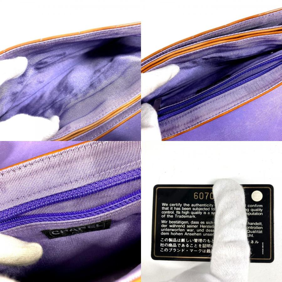 CHANEL シャネル ロゴ ピアノバッグ ハンドバッグ チェーン フラップ アクセサリーポーチ チョコバー ショルダーバッグ ブラウン【中古】 | CHANEL | 09