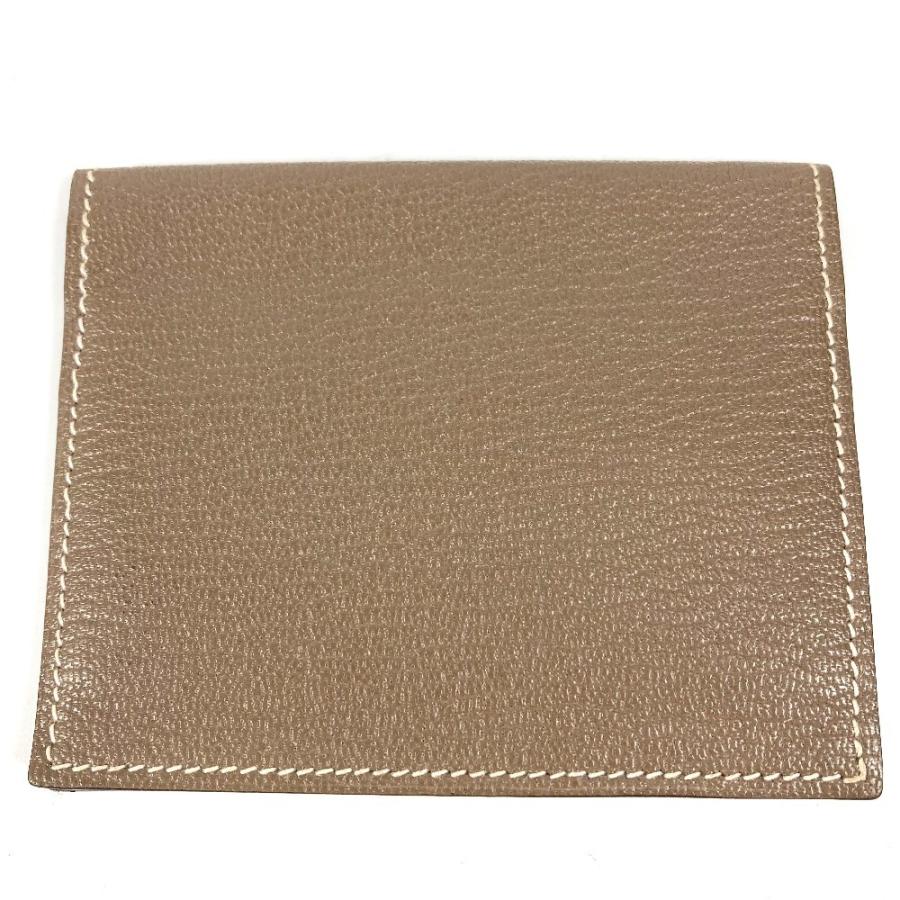 HERMES エルメス エブリン ロゴ パンチングロゴ 2つ折り 名刺入れ パスケース カードケース エトゥープ ベージュ レディース【中古】 | HERMES | 01