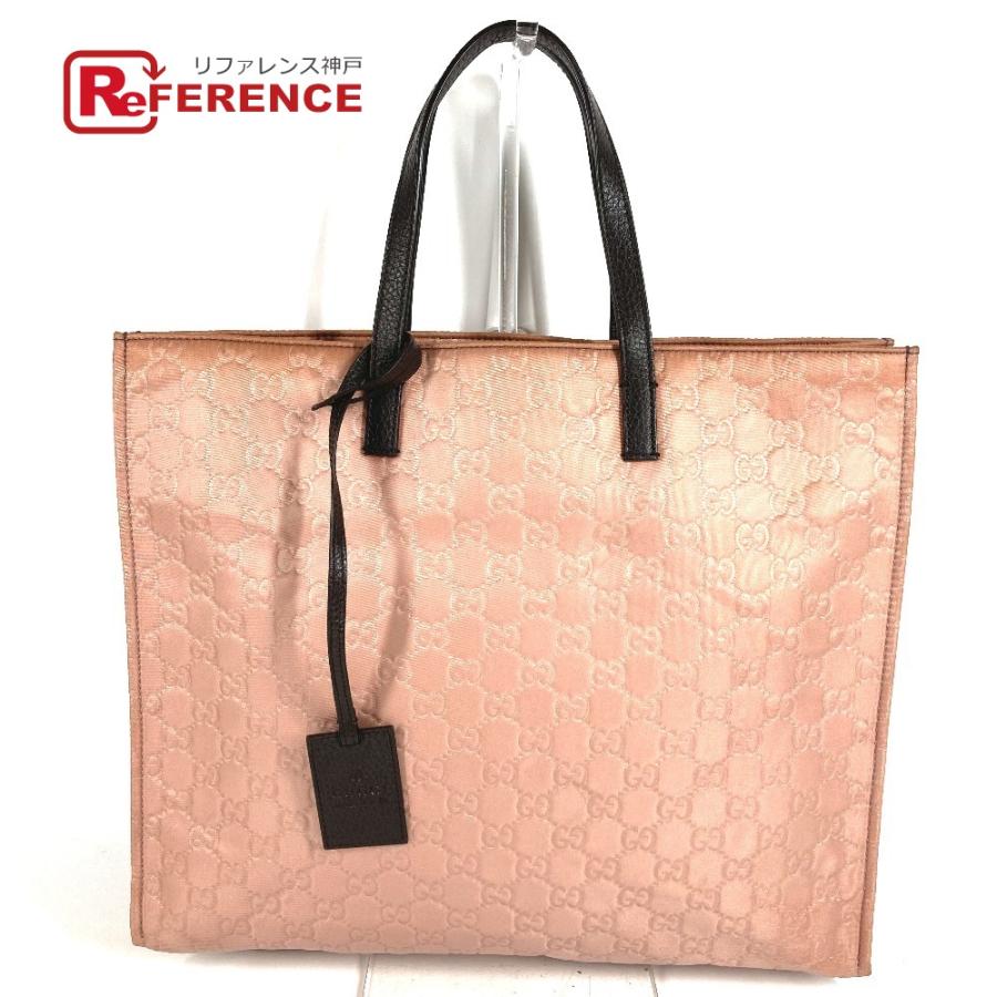 GUCCI グッチ GG ロゴ カバン 縦型トート トートバッグ ハンドバッグ ピンクベージュ系 ユニセックス【中古】 | GUCCI