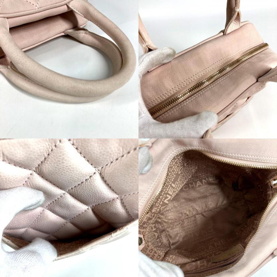 CHANEL シャネル CC ココマーク ロゴ カバン フリンジ タッセル ミニボストンバッグ マトラッセ  ハンドバッグ ライトピンク系【中古】 | CHANEL | 08