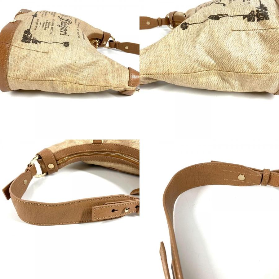 BVLGARI ブルガリ コレツィオーネ S.bulgari トートバッグ カバン 肩掛け ハンドバッグ  ロゴ ショルダーバッグ ベージュ レディース【中古】 | BVLGARI | 08