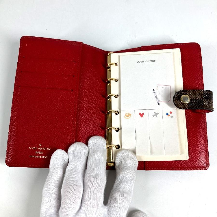 LOUIS VUITTON ルイヴィトン R21040  アジェンダPM T＆B ロゴ システム手帳 ステーショナリー ダミエ 手帳カバー エベヌ 【中古】 | LOUIS VUITTON | 02