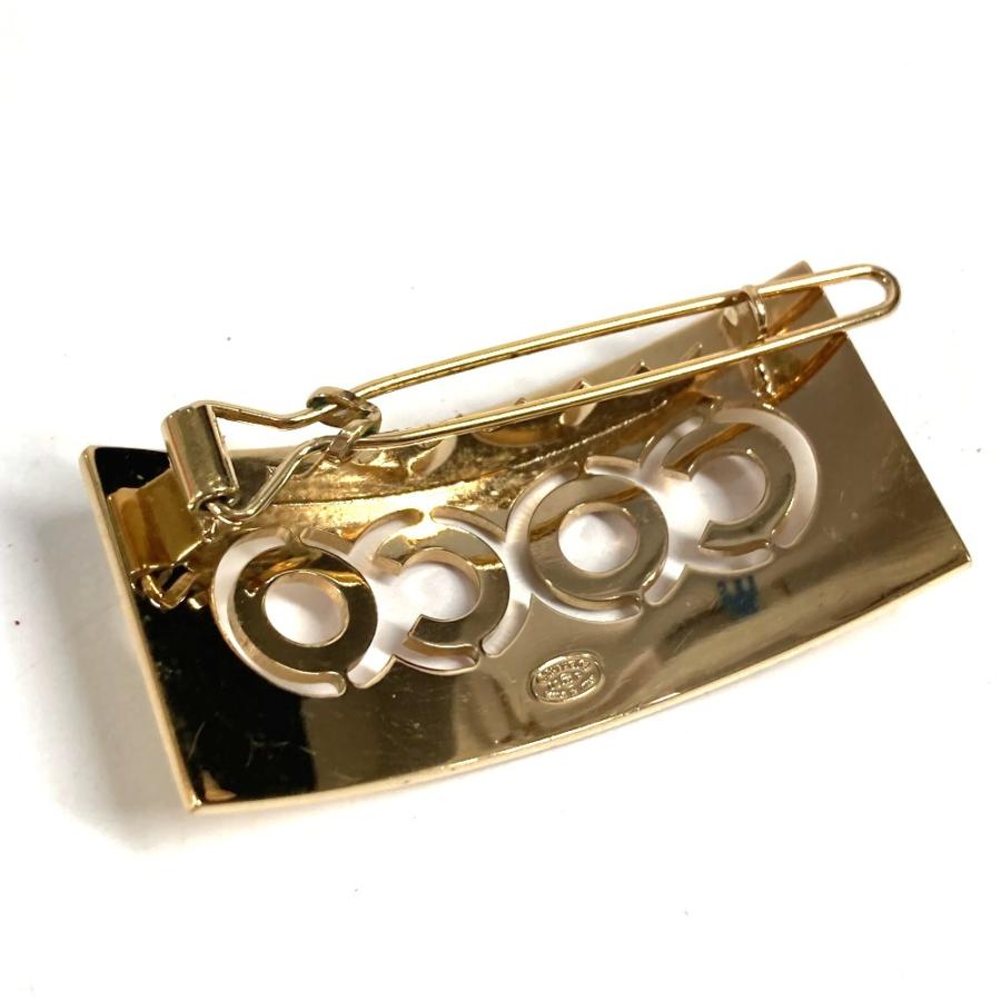 CHANEL シャネル COCO ココ ロゴ ラインストーン アクセサリー ヘアアクセサリー ヘアピン 02P バレッタ ゴールド レディース【中古】 | CHANEL | 04