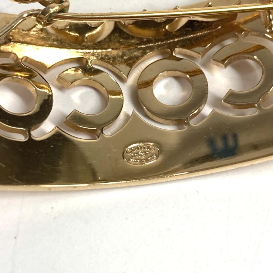 CHANEL シャネル COCO ココ ロゴ ラインストーン アクセサリー ヘアアクセサリー ヘアピン 02P バレッタ ゴールド レディース【中古】 | CHANEL | 05