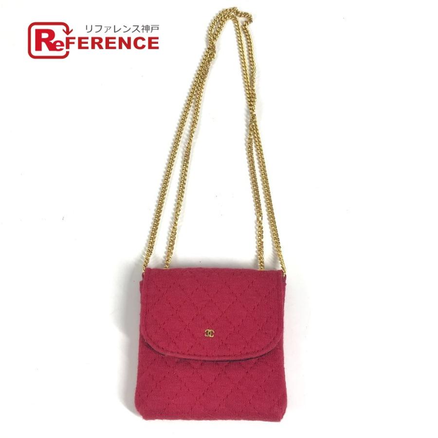 CHANEL シャネル ココマーク マトラッセ ロゴ CC キルティング チェーン ミニチュア ポーチ 斜め掛け ショルダーバッグ レッド 【中古】 | CHANEL