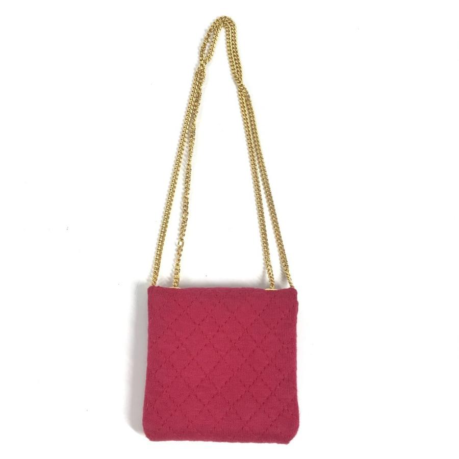 CHANEL シャネル ココマーク マトラッセ ロゴ CC キルティング チェーン ミニチュア ポーチ 斜め掛け ショルダーバッグ レッド 【中古】 | CHANEL | 01