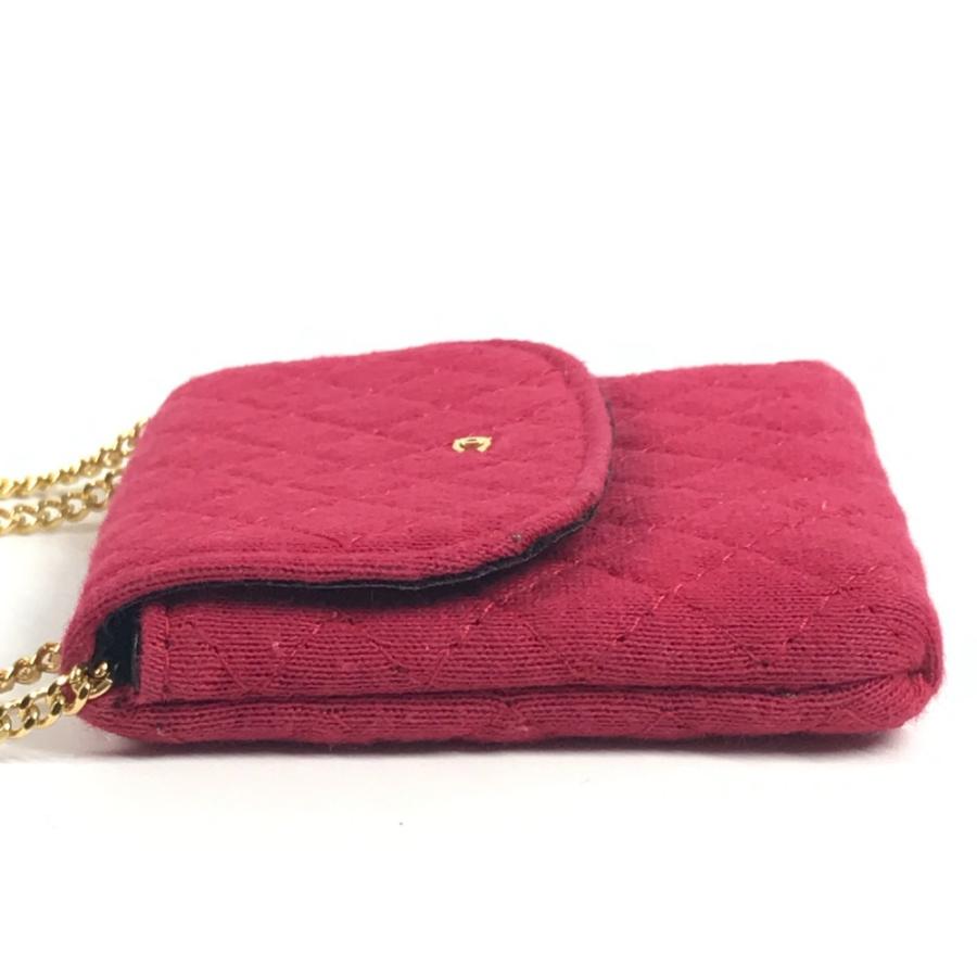 CHANEL シャネル ココマーク マトラッセ ロゴ CC キルティング チェーン ミニチュア ポーチ 斜め掛け ショルダーバッグ レッド 【中古】 | CHANEL | 03