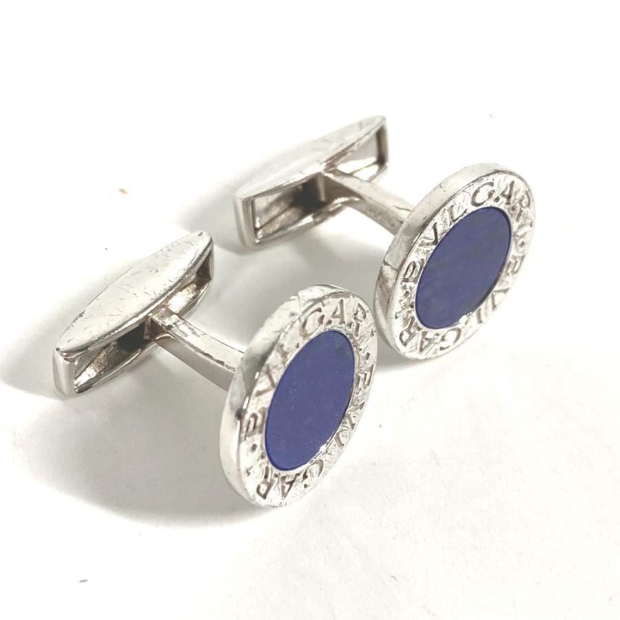 BVLGARI ブルガリ ラピスラズリ ロゴ アクセサリー カフス シルバー メンズ【中古】 | BVLGARI | 01