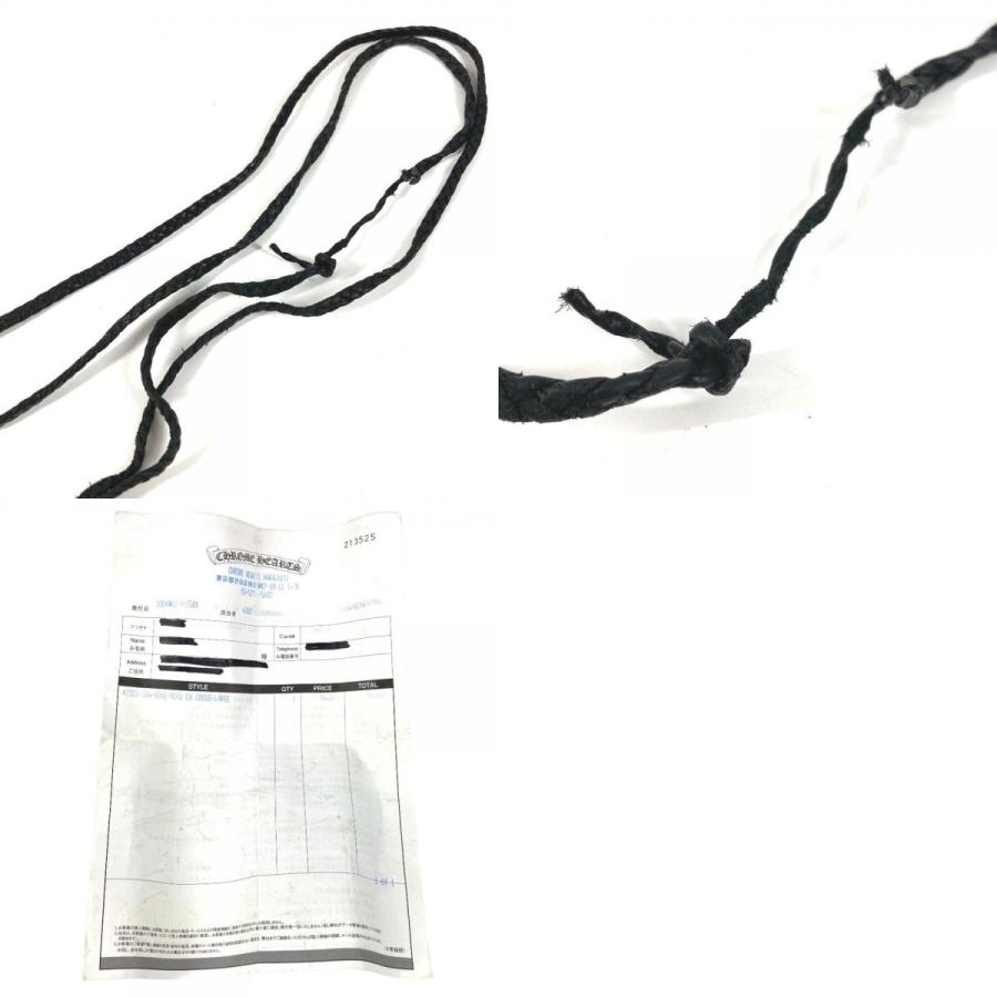 CHROME HEARTS クロムハーツ CH クロス ラージ チョーカー ペンダント 革紐 アクセサリー  ネックレス シルバー ユニセックス【中古】 |  | 09
