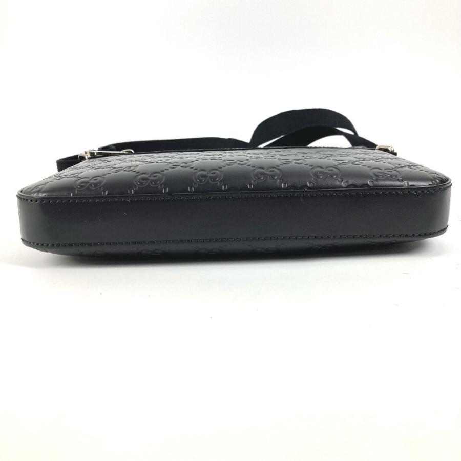 美品 GUCCI グッチ 406410 ロゴ カバン 斜め掛け ポシェット GGエンボス グッチシマ ショルダーバッグ ブラック ユニセックス【中古】 | GUCCI | 04
