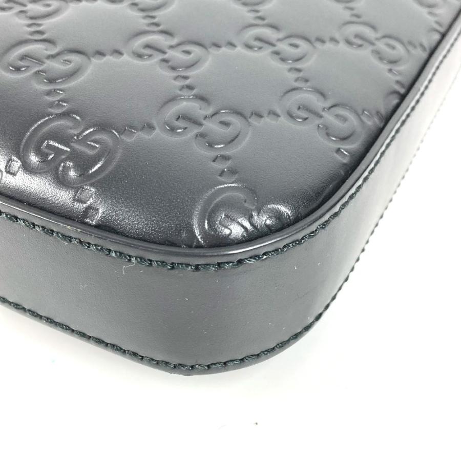 美品 GUCCI グッチ 406410 ロゴ カバン 斜め掛け ポシェット GGエンボス グッチシマ ショルダーバッグ ブラック ユニセックス【中古】 | GUCCI | 05