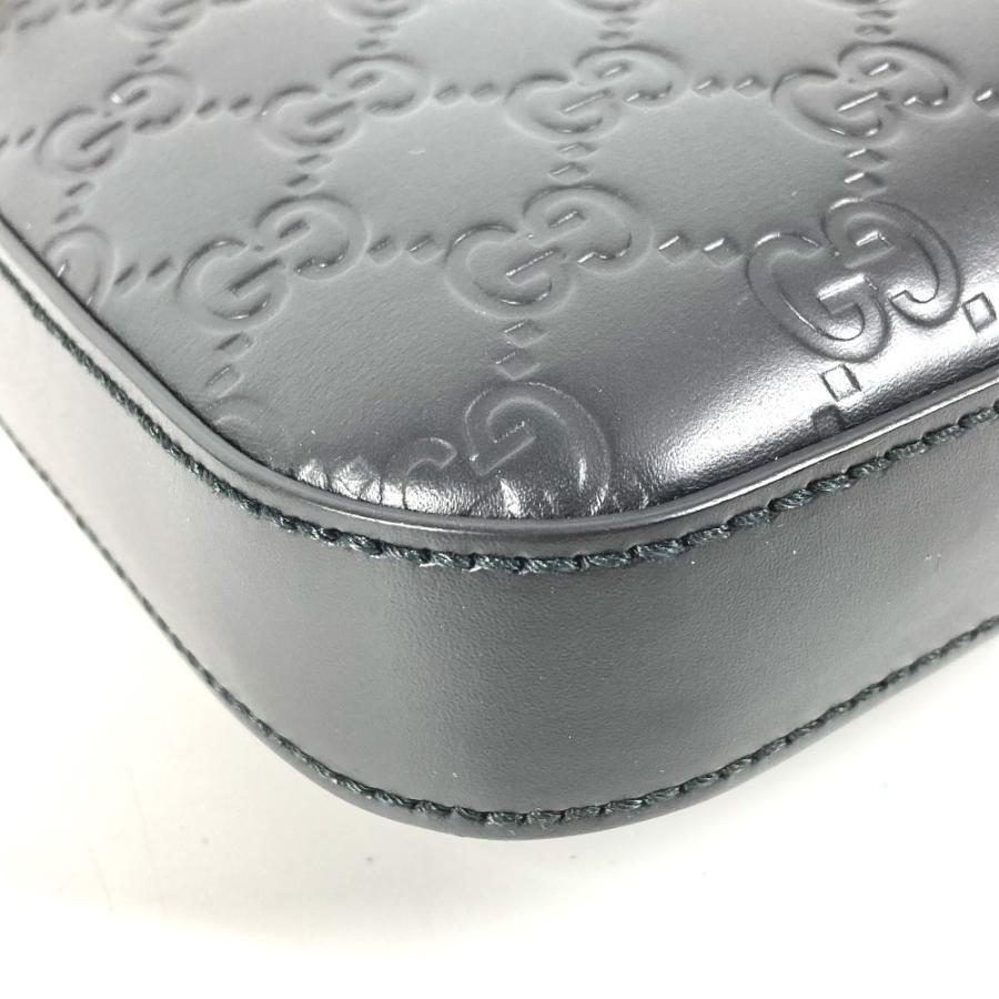 美品 GUCCI グッチ 406410 ロゴ カバン 斜め掛け ポシェット GGエンボス グッチシマ ショルダーバッグ ブラック ユニセックス【中古】 | GUCCI | 06