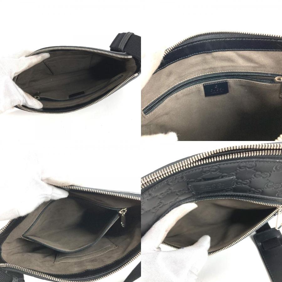 美品 GUCCI グッチ 406410 ロゴ カバン 斜め掛け ポシェット GGエンボス グッチシマ ショルダーバッグ ブラック ユニセックス【中古】 | GUCCI | 08