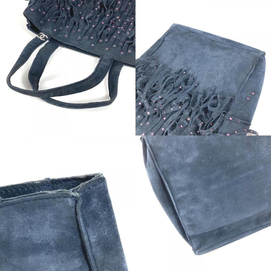 CHANEL シャネル フリンジ タッセル　ラインストーン トートバッグ ヴィンテージ ハンドバッグ ネイビー レディース【中古】 | CHANEL | 07