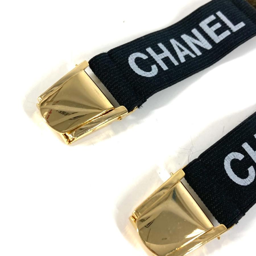 CHANEL シャネル アームバンド 2つ セット ペア アクセサリー 袖止め 袖止め ロゴ ヴィンテージ ベルト ブラック レディース【中古】 | CHANEL | 01