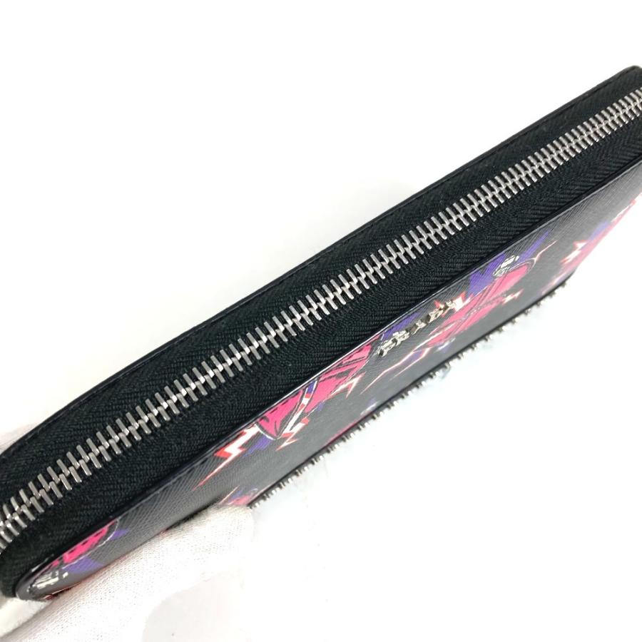 PRADA プラダ 2ML317 ハート ロゴ スタッズ ロングウォレット ラウンドファスナー 長財布 ブラック ユニセックス【中古】 | PRADA | 05