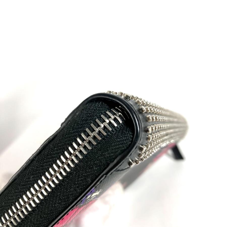 PRADA プラダ 2ML317 ハート ロゴ スタッズ ロングウォレット ラウンドファスナー 長財布 ブラック ユニセックス【中古】 | PRADA | 06