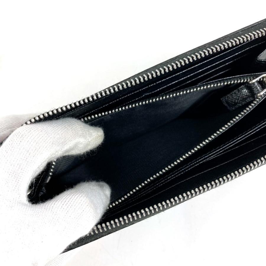 PRADA プラダ 2ML317 ハート ロゴ スタッズ ロングウォレット ラウンドファスナー 長財布 ブラック ユニセックス【中古】 | PRADA | 07